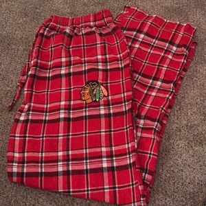 NWOT Chicago Blackhawks Fleece Plaid Pajama Pants